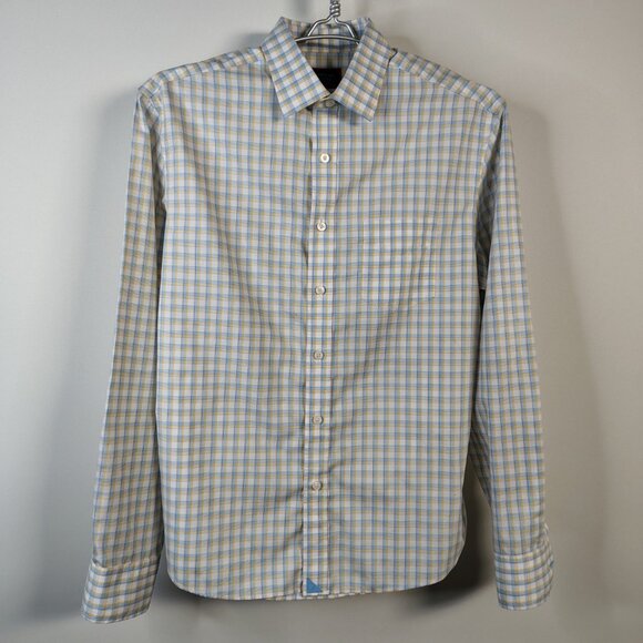 UNTUCKit Vielles Shirt Mens Size Medium Gingham Plaid Cotton Long Sleeve 41128 - Picture 1 of 12